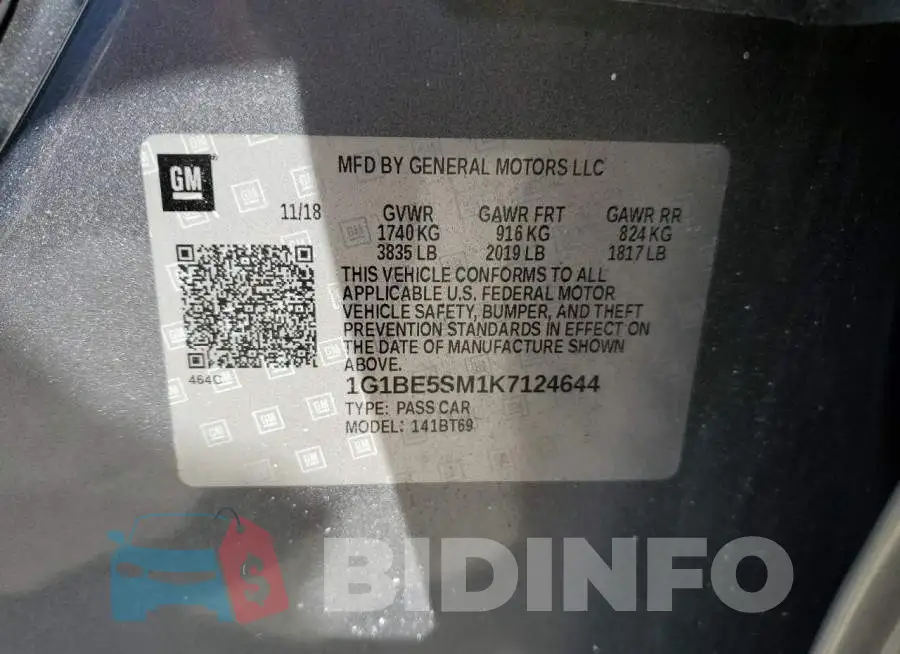 1G1BE5SM1K7124644 Photo# 12