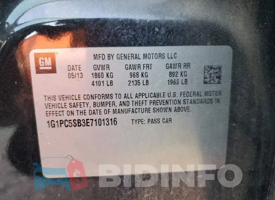 1G1PC5SB3E7101316 Photo# 12