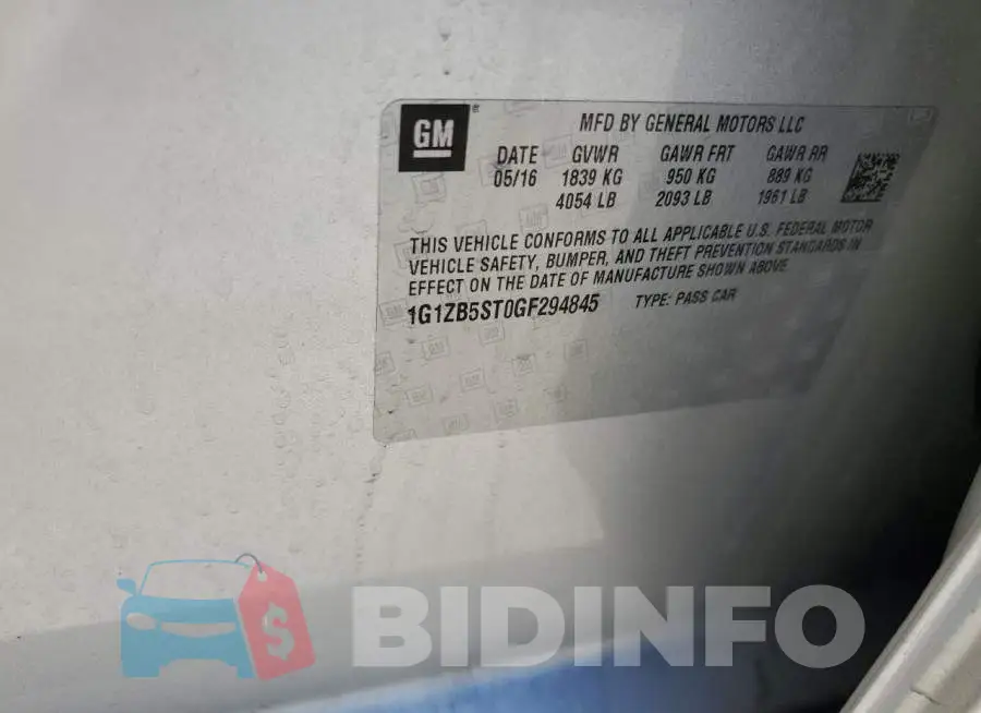 1G1ZB5ST0GF294845 Photo# 12