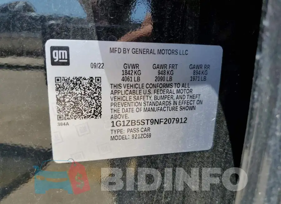 1G1ZB5ST9NF207912 Photo# 12