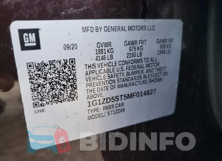1G1ZD5ST5MF014827 Photo# 12