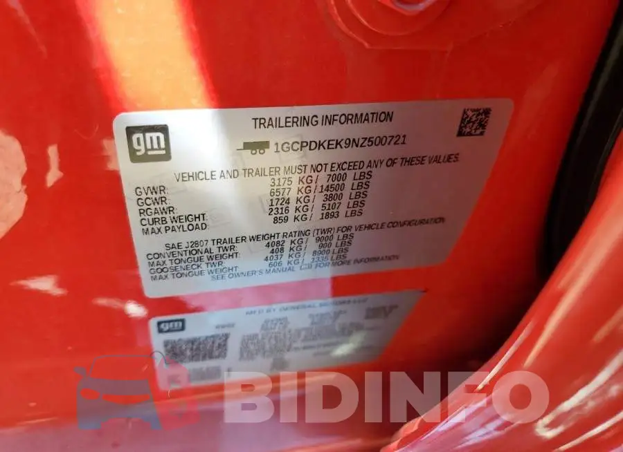 1GCPDKEK9NZ500721 Photo# 12