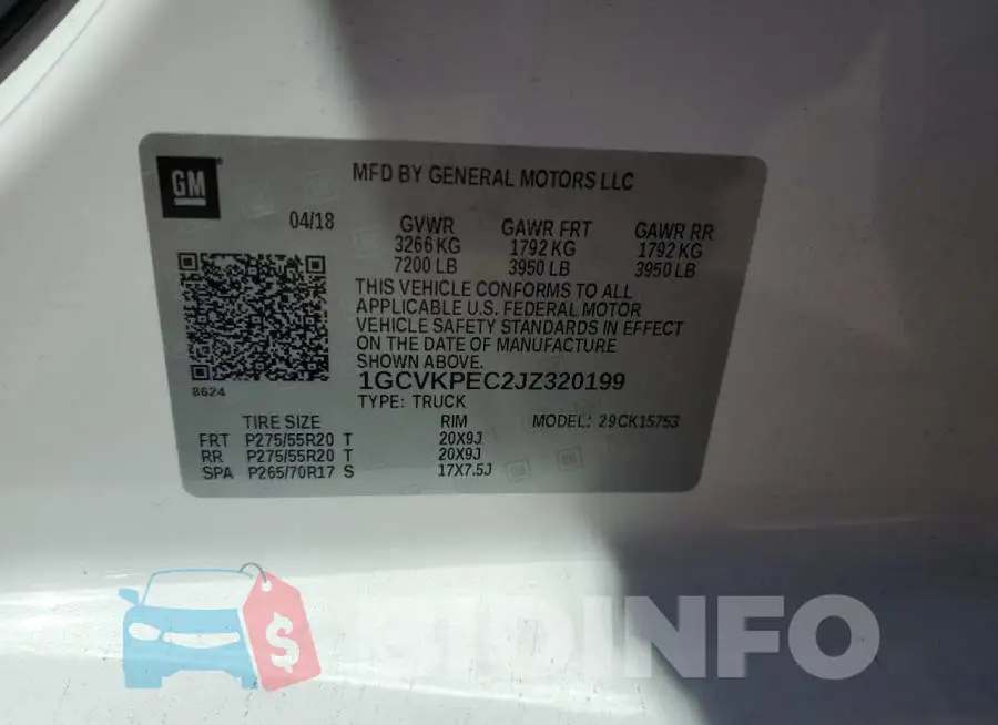 1GCVKPEC2JZ320199 Photo# 12