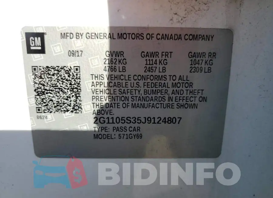 2G1105S35J9124807 Photo# 12