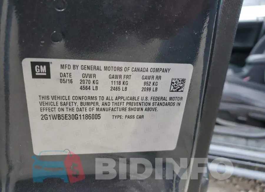 2G1WB5E30G1186005 Photo# 12