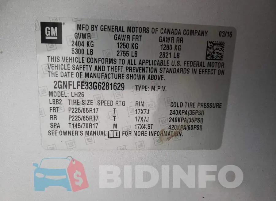 2GNFLFE33G6281629 Photo# 12