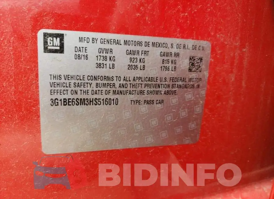 3G1BE6SM3HS516010 Photo# 12