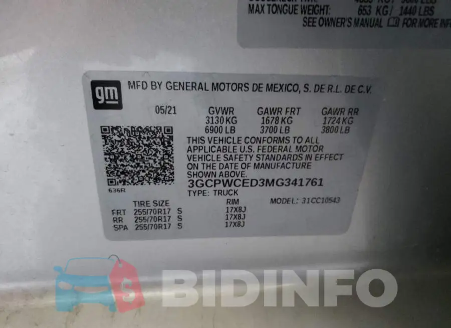 3GCPWCED3MG341761 Photo# 13