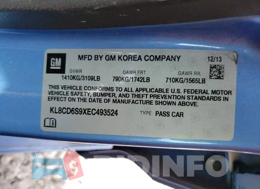 KL8CD6S9XEC493524 Photo# 12