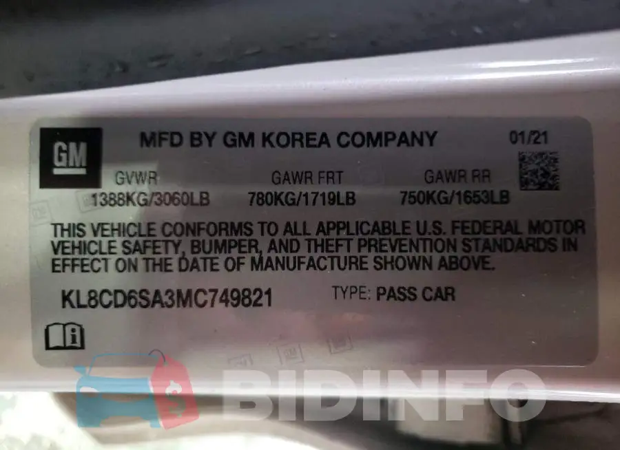 KL8CD6SA3MC749821 Photo# 12