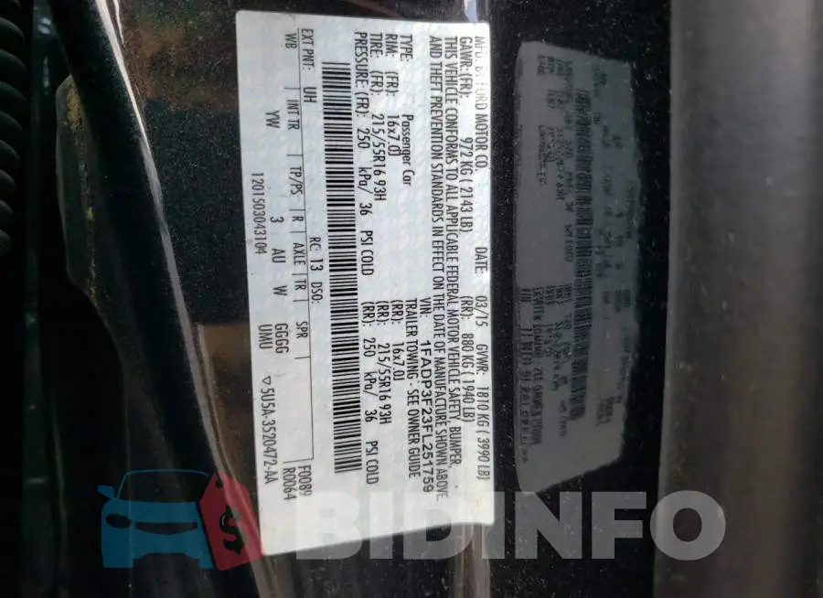 1FADP3F23FL251759 Photo# 12