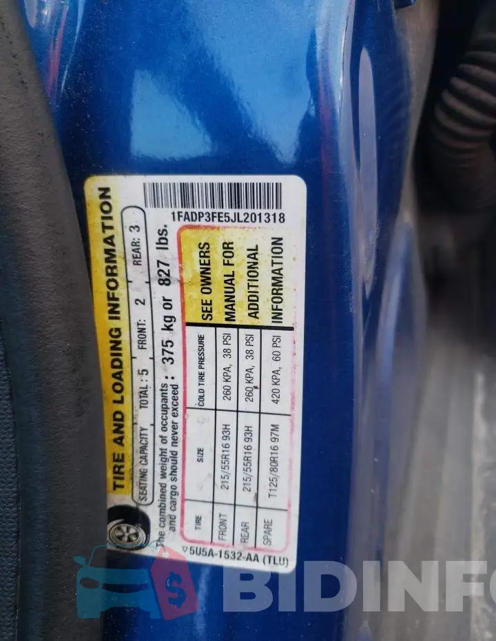 1FADP3FE5JL201318 Photo# 12