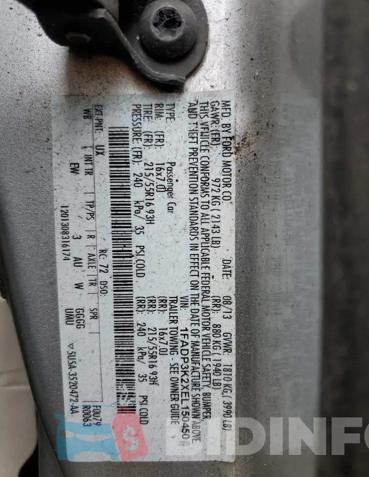 1FADP3K2XEL150450 Photo# 12