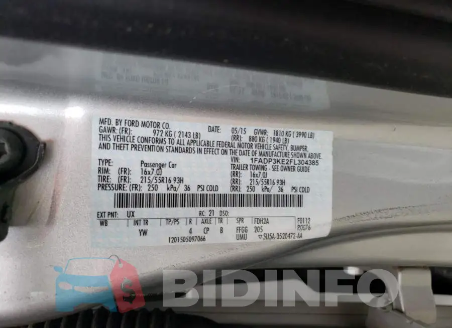 1FADP3KE2FL304385 Photo# 13