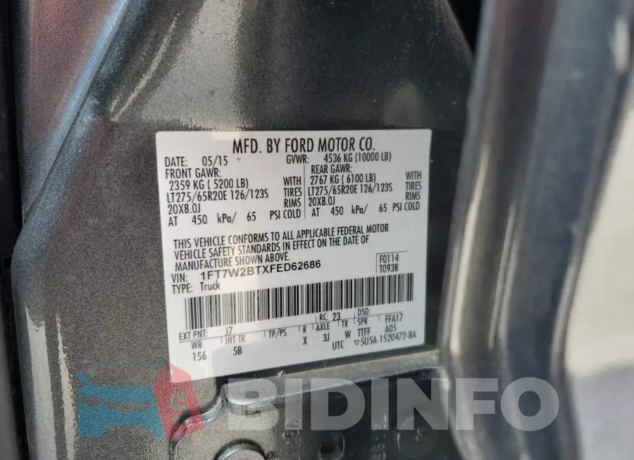 1FT7W2BTXFED62686 Photo# 13