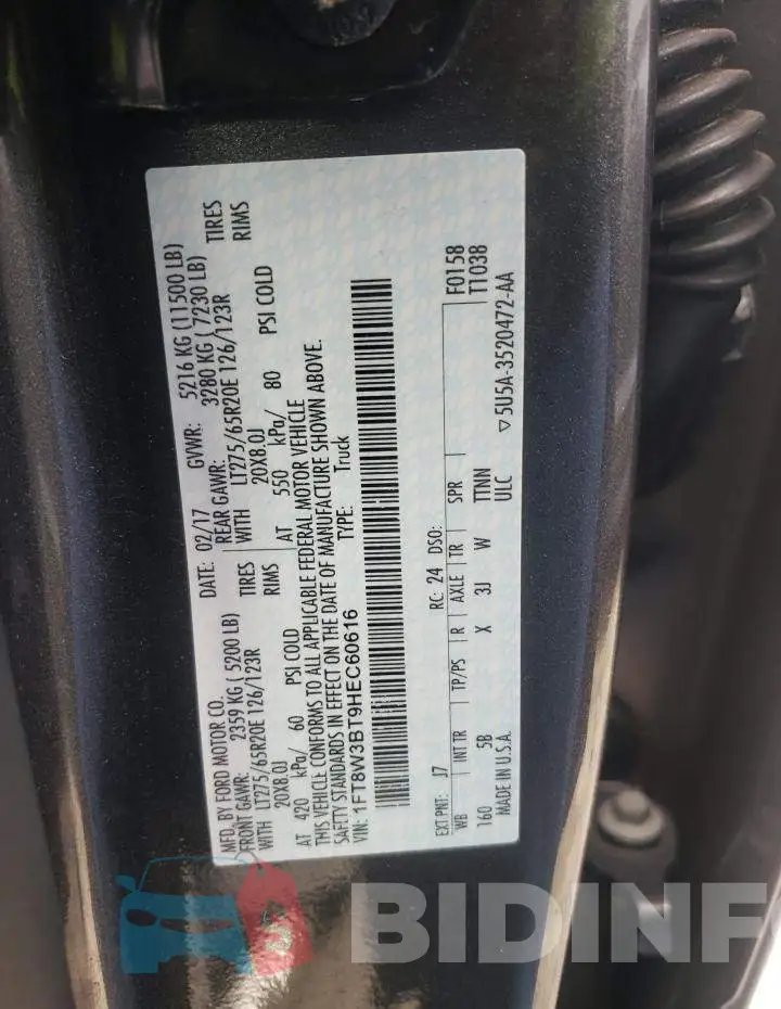 1FT8W3BT9HEC60616 Photo# 12