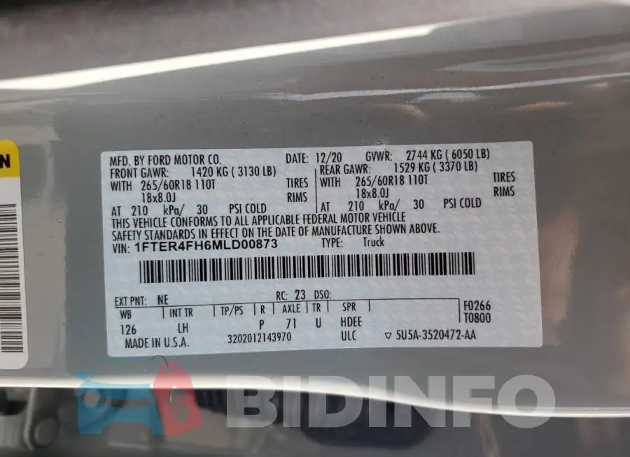 1FTER4FH6MLD00873 Photo# 13