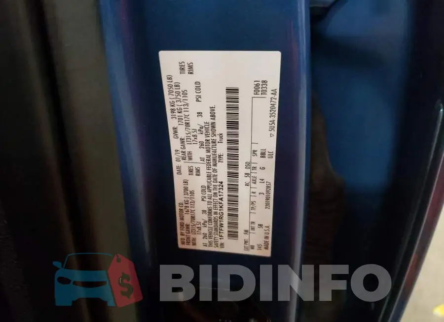 1FTFW1RG1KFA17324 Photo# 12