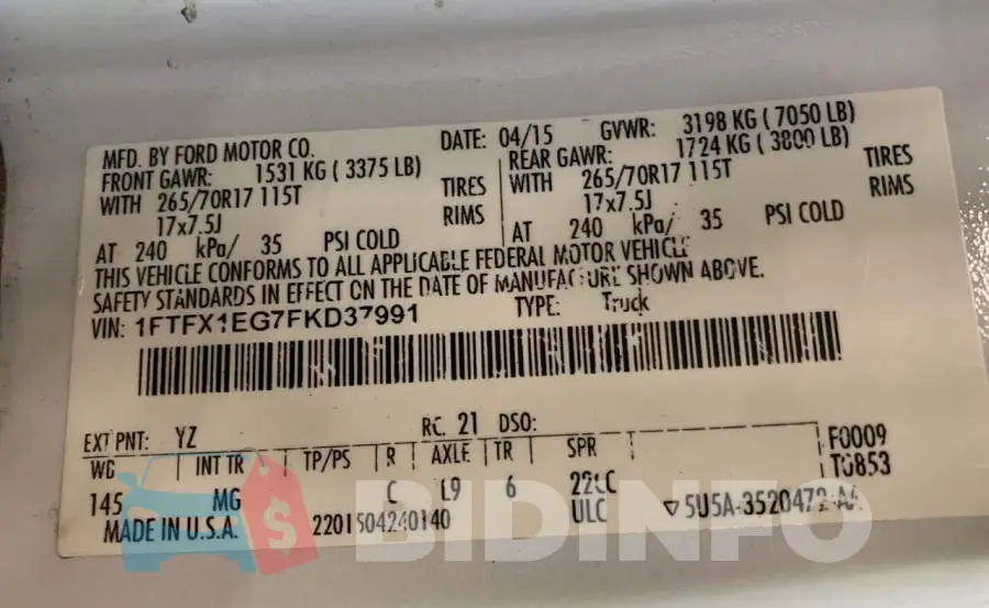 1FTFX1EG7FKD37991 Photo# 10