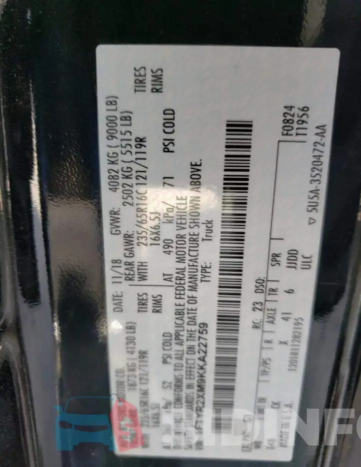 1FTYR2XM9KKA22759 Photo# 14