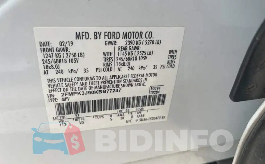2FMPK3J90KBB77247 Photo# 10