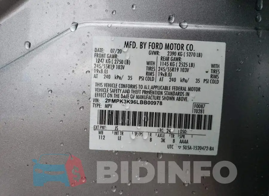 2FMPK3K96LBB00978 Photo# 13