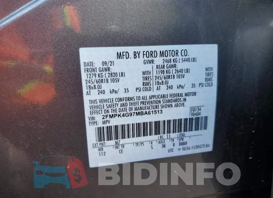 2FMPK4G97MBA61513 Photo# 14