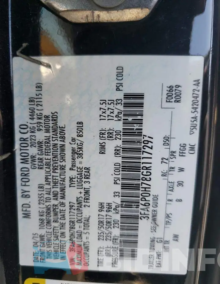 3FA6P0H78GR117297 Photo# 12