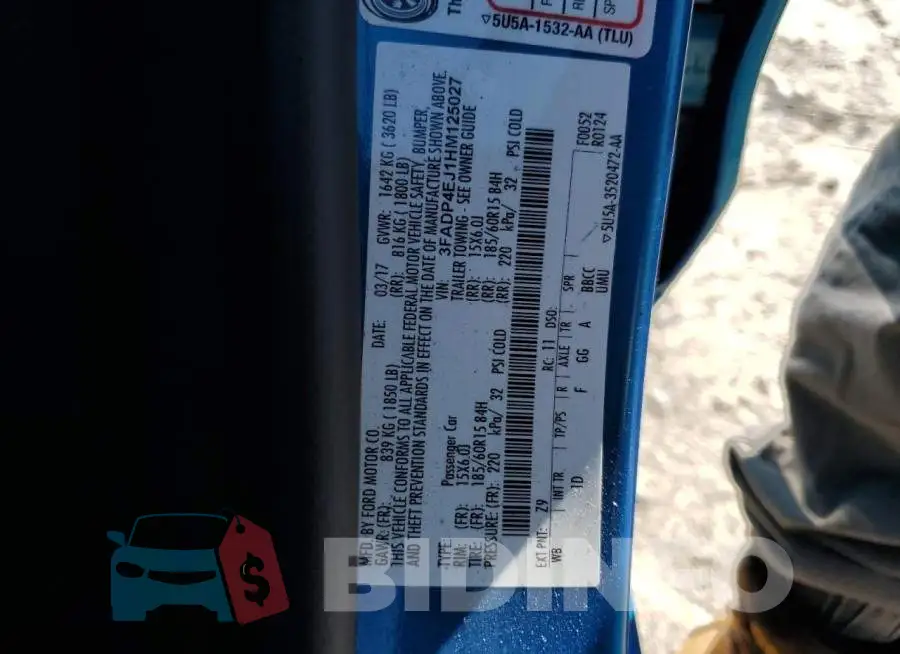 3FADP4EJ1HM125027 Photo# 13
