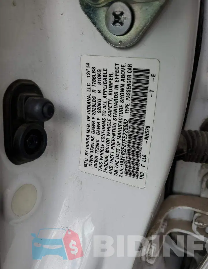 19XFB2F87FE225982 Photo# 12