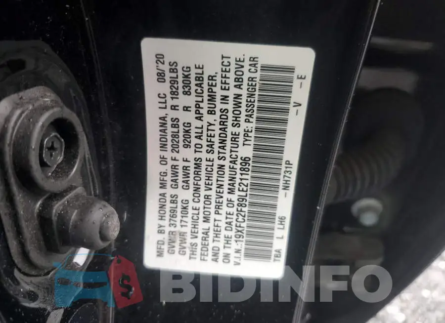 19XFC2F89LE211896 Photo# 12