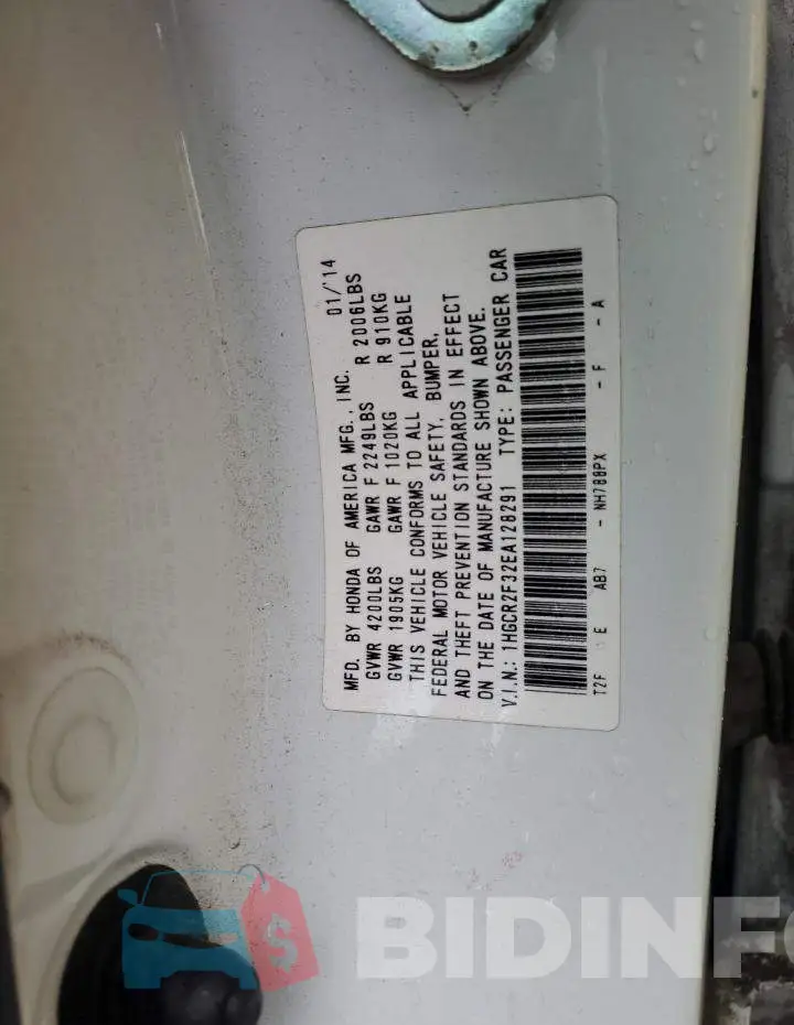 1HGCR2F32EA128291 Photo# 12