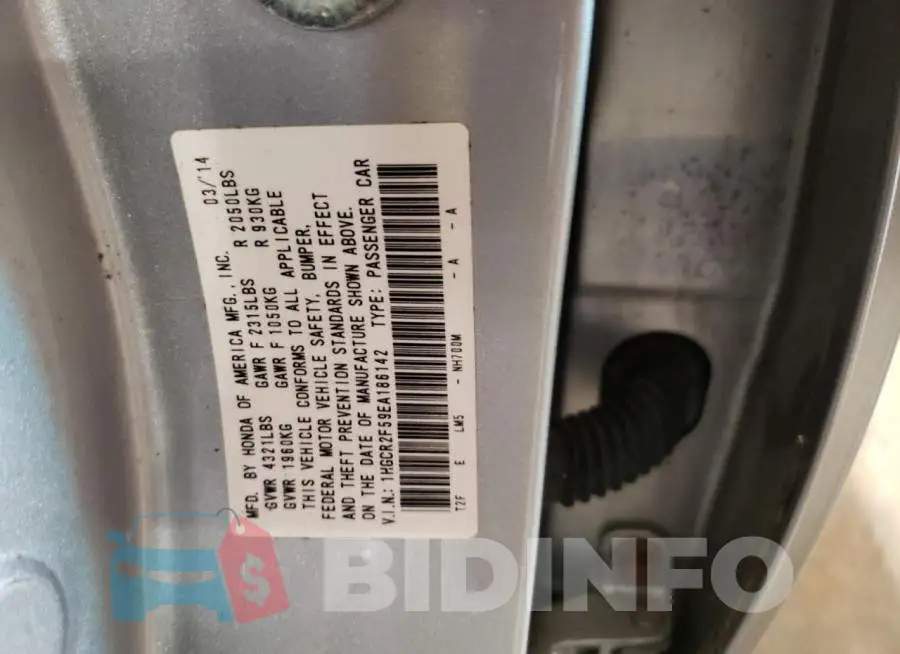 1HGCR2F59EA186142 Photo# 12