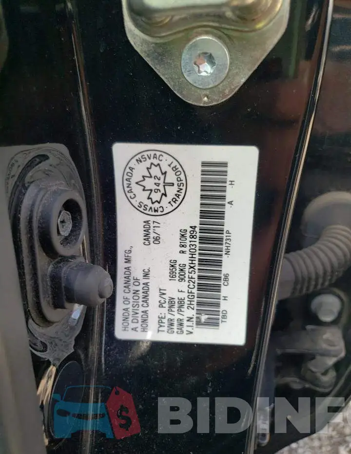 2HGFC2F5XHH031894 Photo# 12