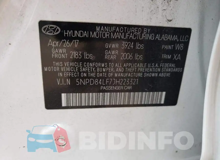 5NPD84LF7JH223321 Photo# 12