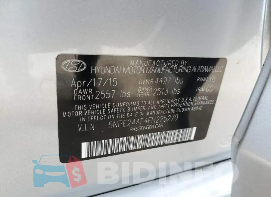 5NPE24AF4FH225270 Photo# 12