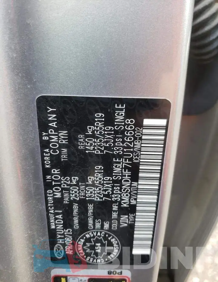 KM8SNDHF7FU126668 Photo# 14