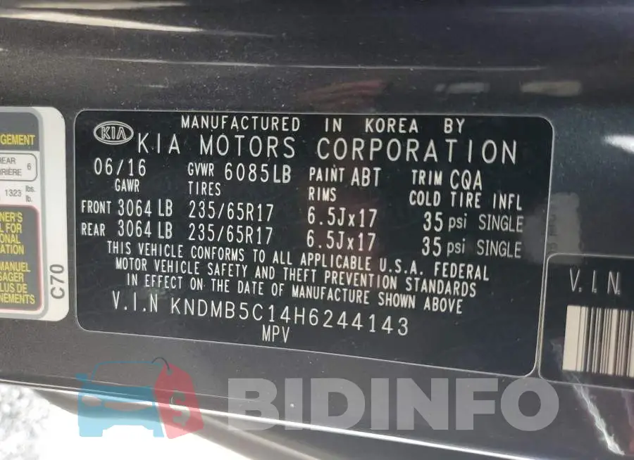KNDMB5C14H6244143 Photo# 13