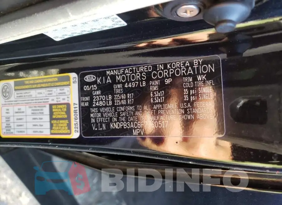 KNDPB3AC6F7760517 Photo# 13