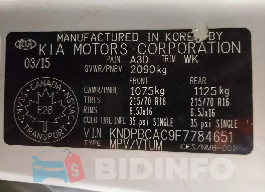 KNDPBCAC9F7784651 Photo# 13