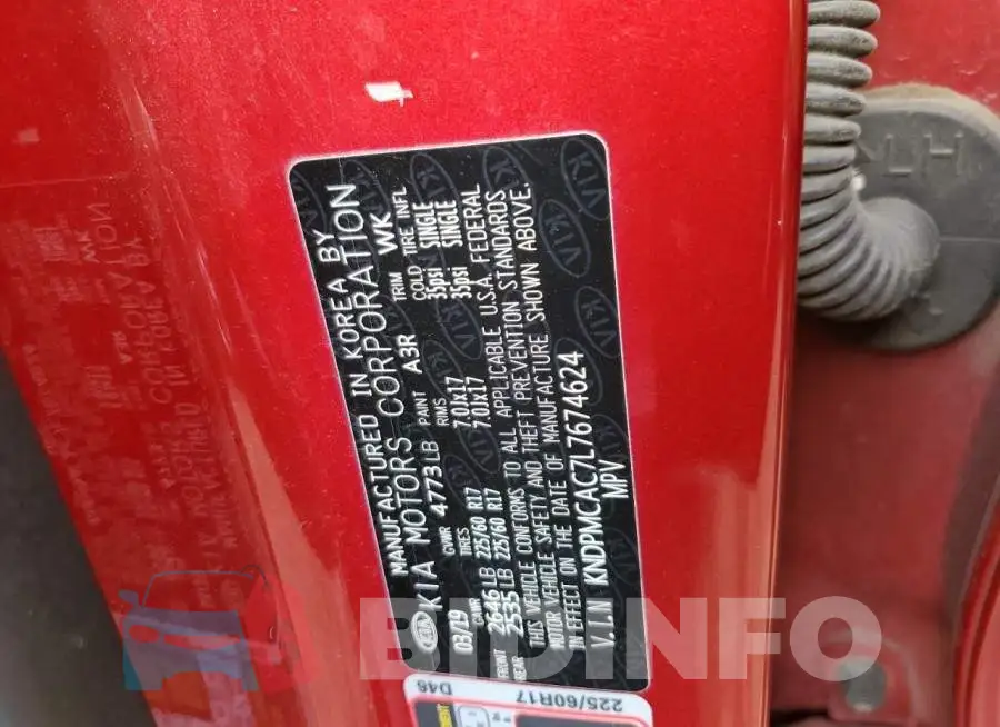 KNDPMCAC7L7674624 Photo# 13