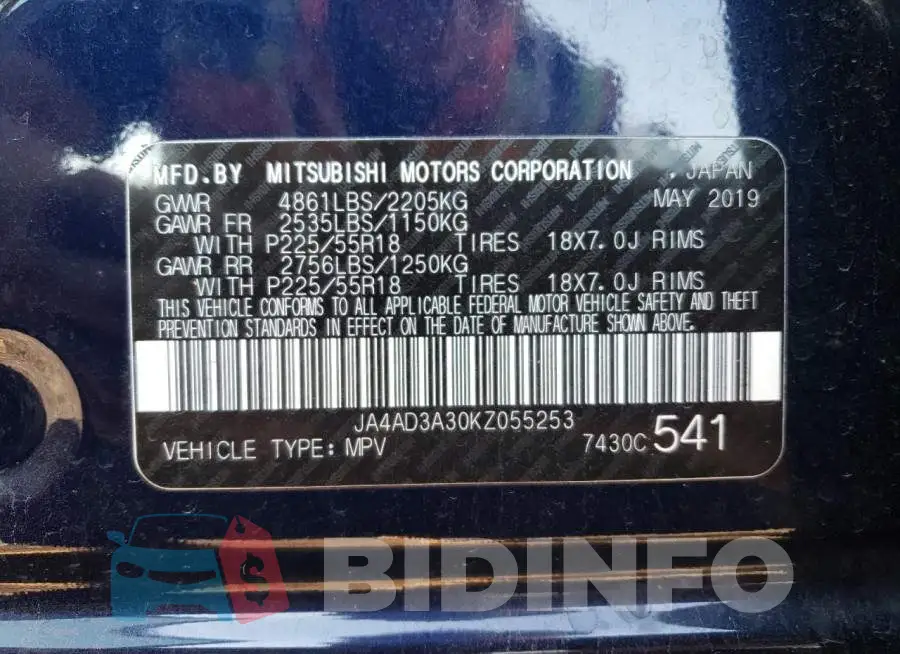 JA4AD3A30KZ055253 Photo# 12