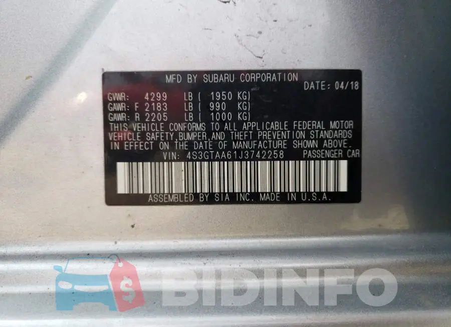 4S3GTAA61J3742258 Photo# 13