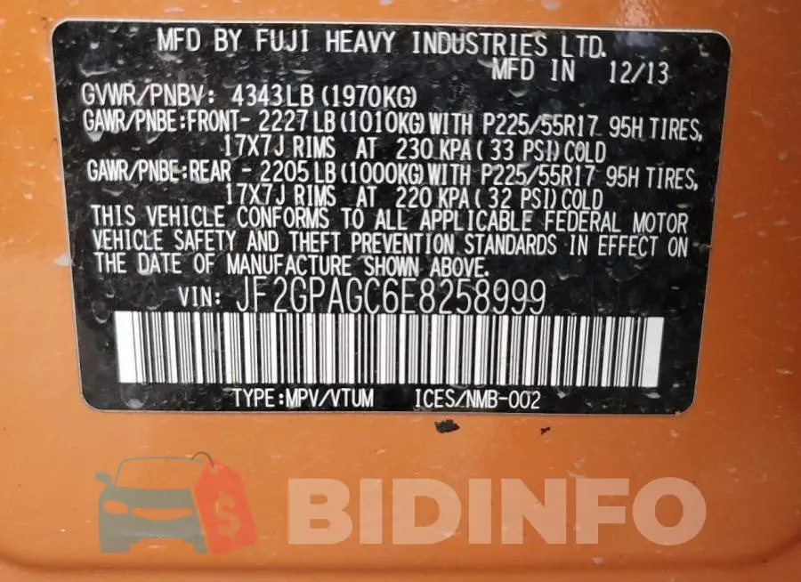 JF2GPAGC6E8258999 Photo# 14