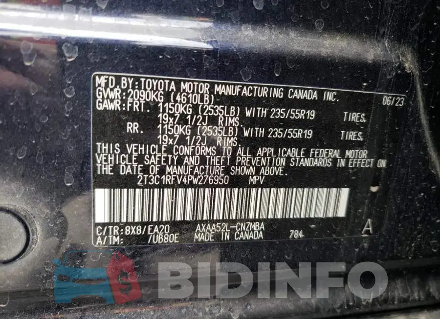 2T3C1RFV4PW276950 Photo# 13