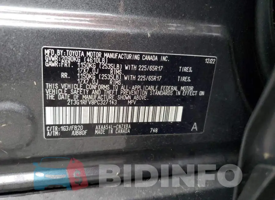 2T3G1RFV8PC327143 Photo# 12