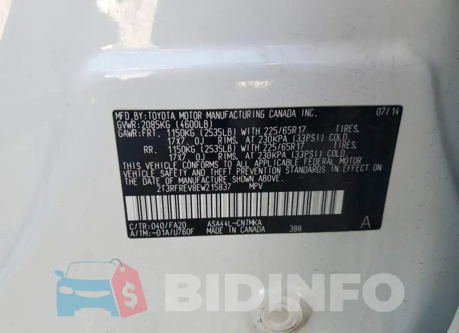 2T3RFREV8EW215837 Photo# 13