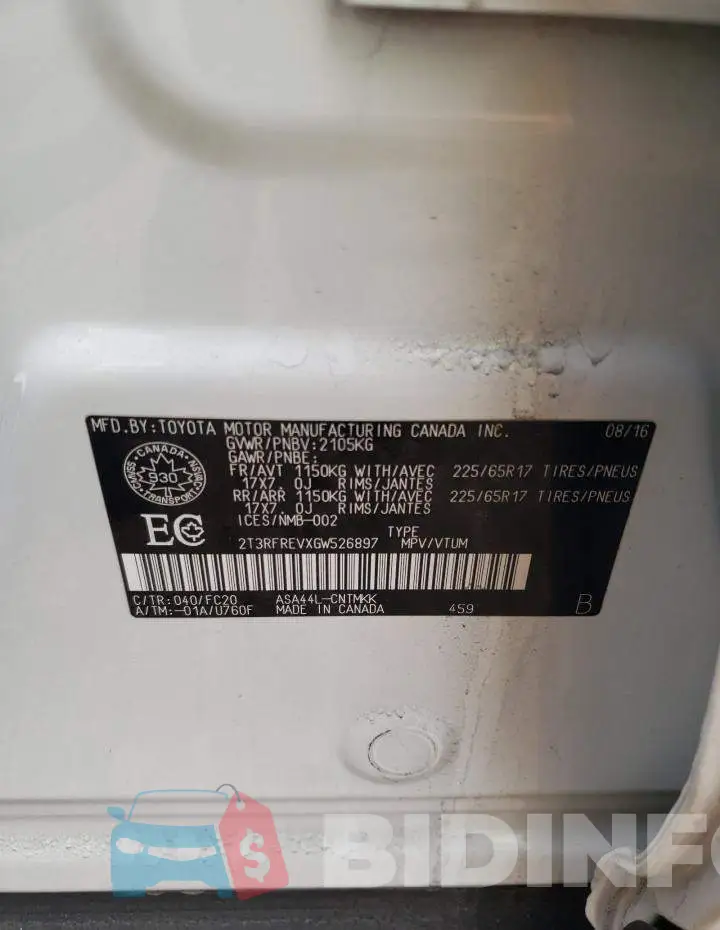 2T3RFREVXGW526897 Photo# 13