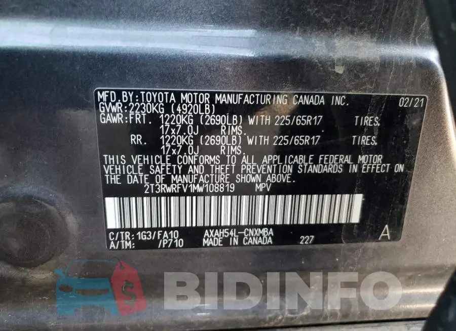 2T3RWRFV1MW108819 Photo# 12