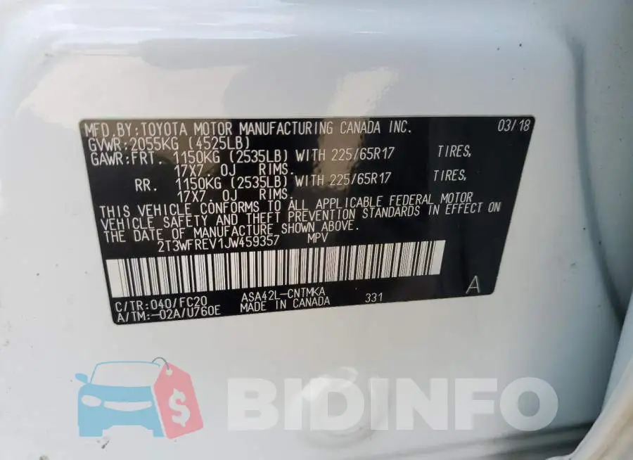 2T3WFREV1JW459357 Photo# 13